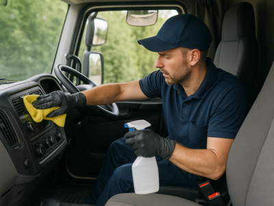 Men doing Truck Interior Detailing
